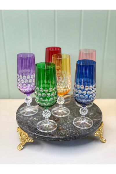 dunyazuccaciye Atelier 6 Kişilik Bohemia Kristal Kahve Side