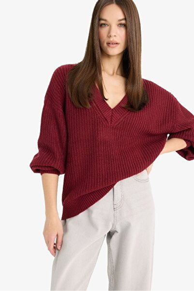 DeFacto Women's Sweater Z7135Az/Br455 Bordeaux