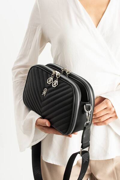 Marvelis حقيبة نسائية أنيقة من فانيسا بتصميم V مطرزة لليد والكتف