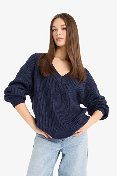 DeFacto Women's Sweater Z7135Az/Nv207 Navy