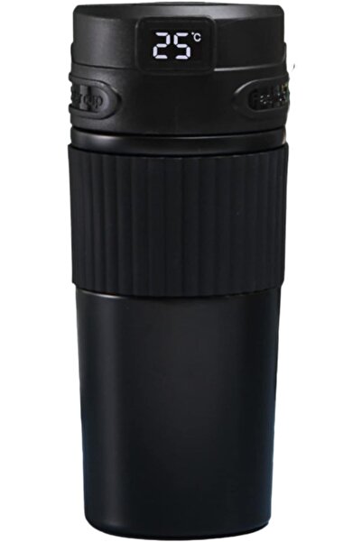 DISCOVEREY زجاجة شاي هولابير المعزولة مع شاشة عرض درجة الحرارة (أسود، 400 مل)