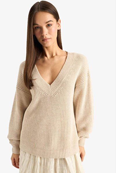 DeFacto Women's Sweater Z7135Az/Er105 Ecru