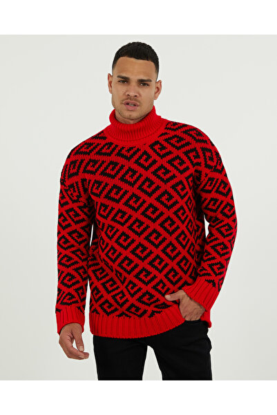 elkumoda Oversized Balıkçıyaka Sweater Cotton Relaxed Fit High Neck Knitwear