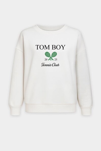 Monila Women's Premium Fabric Fleece-Lined Printed Oversized Sweatshirt