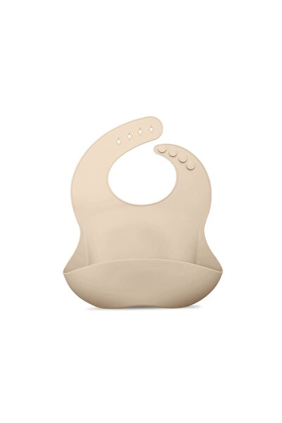 7LIFE Silicone Baby Weaning Set - Bib, Suction Plate, Bowl, Cutlery, Cup (Cream)