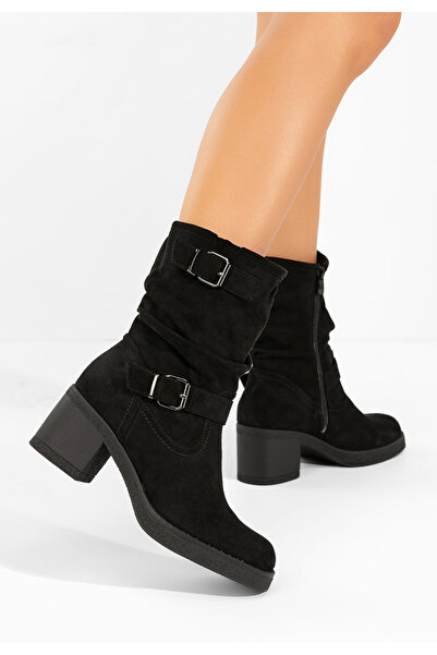 B T Shoes Дамски къси боти Stefiana V2 черни