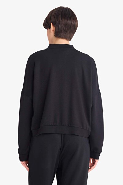 DeFacto College Collar Basic Plain Zippered Bomber Cardigan G3427Ax25Au