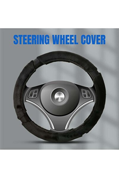 AGC Fluffy Steering Wheel Cover Smooth Fur Medium 38cm Black