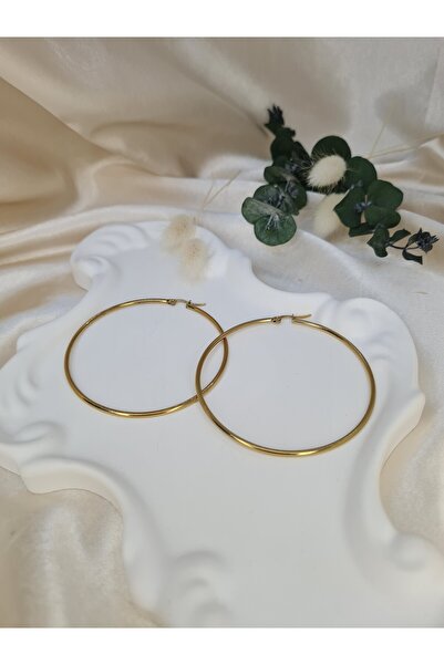 ZEYM COLLECTION Large Hoop Earrings 50 mm – Does Not Tarnish (Minimal & Stylish)