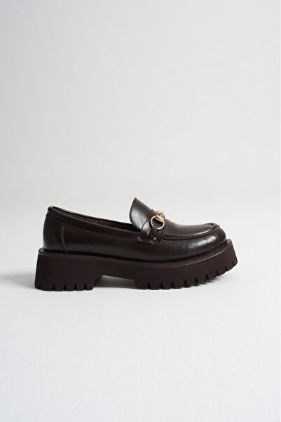 Miss Mitto Жіночі кавові штучні шкіряні вишукані туфлі з товстою підошвою та зручною шпилькою