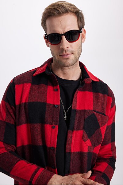 Tudors Men's regular fit classic cut plaid pocketed lumberjack shirt