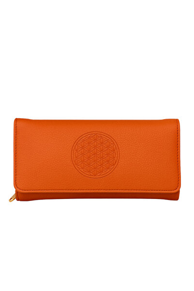 Adelina Bags Yaşam Çiçeği Baskılı Şans Cüzdanı Kağıt Bozuk Para ve Kartlık Bö...