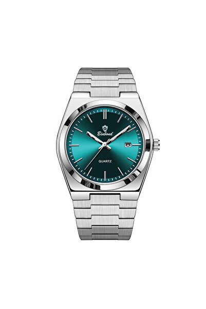 BINBOND Ceas bărbătesc cuarț elegant din oțel argintiu albastru