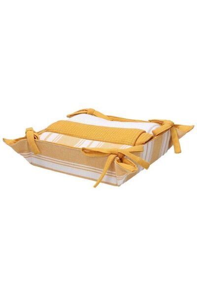 Tognana Set of 3 Kitchen Towels with Textile Basket Giallo -