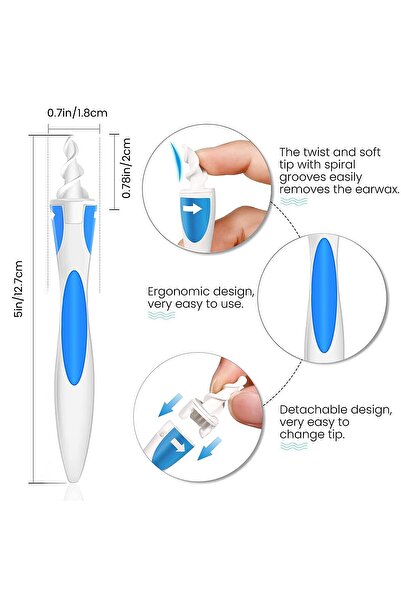 Twinkle Mart Ear Wax Removal Grips Spiral Ear Cleaner - Soft Silicone, 16 Replacement Tips