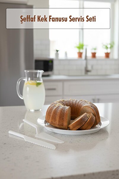 Mustran Acrylic White Cake Pan and Serving Set - 33 X 39 X 14 cm