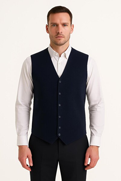 FABİO CASSANİ Herman Slim Fit Men's Buttoned Knit Vest - 7461
