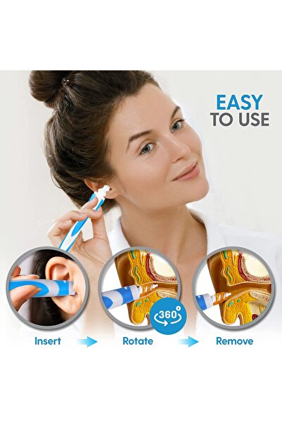 Twinkle Mart Ear Wax Removal Grips Spiral Ear Cleaner - Soft Silicone, 16 Replacement Tips