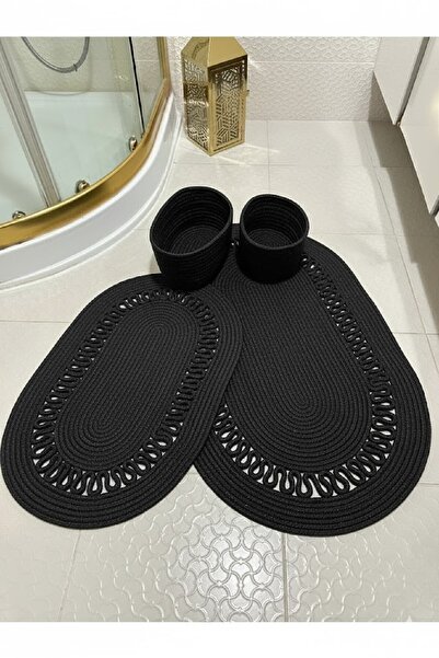 GNG Home Tekstil مجموعة مناشف الحمام من الجوت والقش، مجموعة سلة الحمام، مجموع...