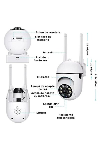 Teknova Full HD 1080p Surveillance Camera, 360°, Night Vision, Alarm, Motion Detection, Wi-fi