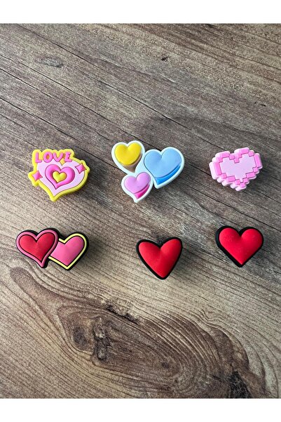 Crocs Jibbitz Terlik Süsü 6 Adet kalpler set