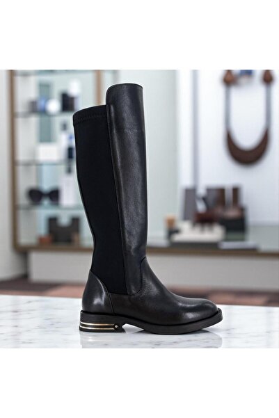 Mammamia حذاء نسائي يومي D25KC-2370 من الجلد الطبيعي الأسود للعناية بالقدم