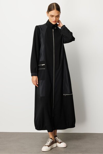 Micca Poly Cupra ve Krep Doku Mix İç Bedeni Komple Astarlı Uzun Kullanım İmkanı Sunan Mevsimlik Trench Kap