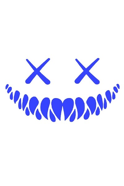 Oracal Demon rearview or body sticker, 40cm, blue