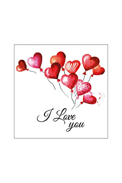 Ambiente Șervețele de masă 33x33cm Baloane Love Mix FSC