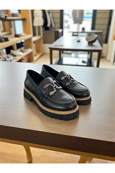 Mammamia D25Ka-3150 Black Genuine Leather Full Orthopedic Women's Casual Daily Shoes