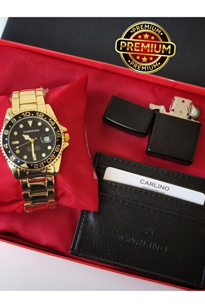 arpat time saat aksesuar PREMIUM 3 PARÇA SAAT SETİ. ÇAKMAK, SAAT, KARTLIK