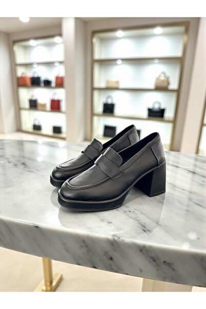 Mammamia D25Ka-460 Black Genuine Leather Full Orthopedic Women's Casual Daily Shoes