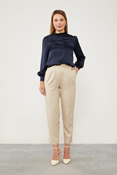 Levidor Stone Linen Fabric Carrot Pants