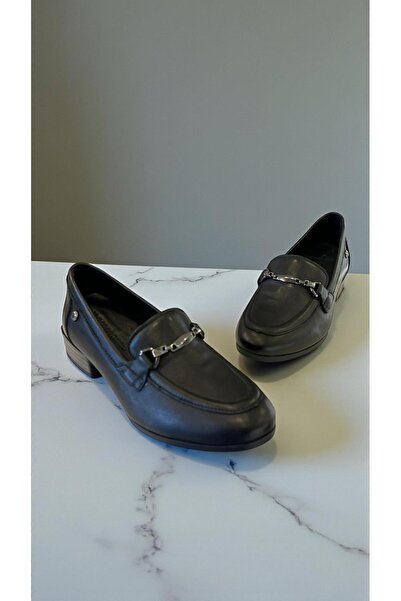 Mammamia D25Ka-3340 Black Genuine Leather Full Orthopedic Women's Casual Daily Shoes