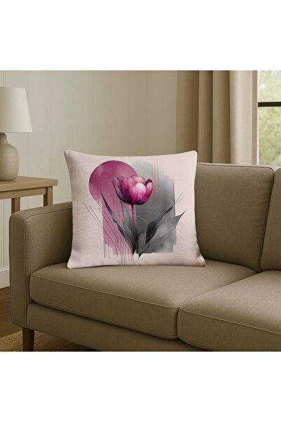 Digital Printed Tulip Pattern Decorative Pillowcase