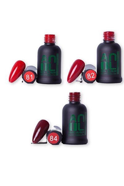 Anıl Gel Polish Kalici Oje Anil Kırmızı Renk No:81 ; No:82 ; No:84 (3”li Set)