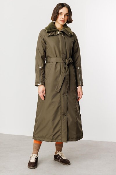 Micca Zippy Zamansız Spor Garnili Dolgulu Kaban Manto-Haki