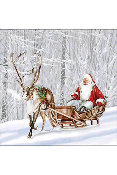 Ambiente Santa in Snowy Forest Table Napkins 33x33 cm (multicolor)