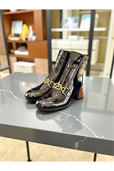 Mammamia D25Kb-8270 Black Patent Leather Genuine Leather Full Orthopedic Daily Women's Boots