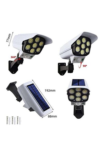 Generic Solar Monitoring Lamp - Human Body Induction, Light Operated (White & Black)