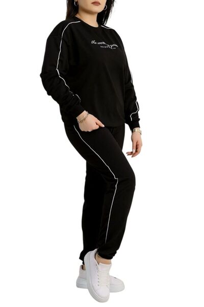 ysrozrgyim Piped 2 Thread Large Size Tracksuit Set