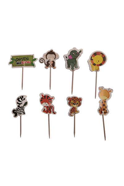 Mirific Party Set de 12 scobitori decorative, multicolore, 7×3 cm, motive ani...