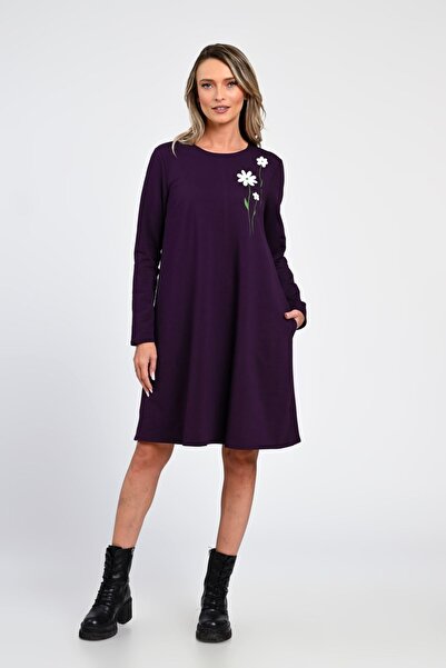 Eranthe Women's Dress, Eranthe, A-Line, with Side Pockets and Hand-Painted V365