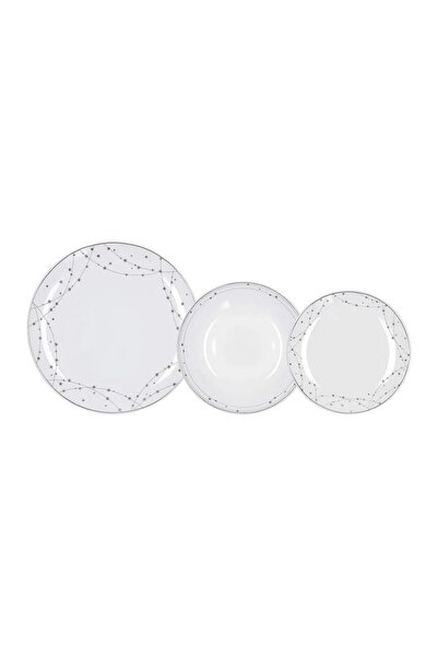 Tognana Madison Silverlight 18-piece white-gray porcelain table set