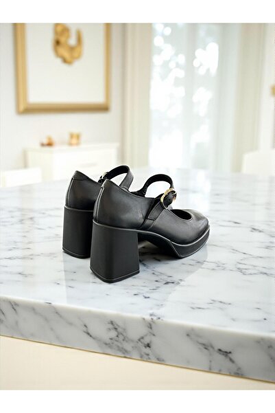 Mammamia D25Ka-470 Black Genuine Leather Full Orthopedic Women's Casual Daily Shoes