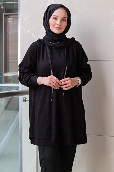 FUAT GÜRSEN Fuat Gürşen Chiffon Detailed Hooded Tunic