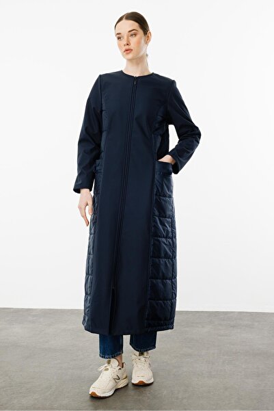 Micca Hafif Konforlu Kapitone ve İçi Polar Kaplı Beden Detaylı Özel Kaban Manto-Laci