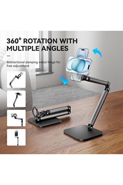 Generic Holder For Desk, Magnetic Tablet & Stand, Heavy Duty Metal Base, 360° Rotation