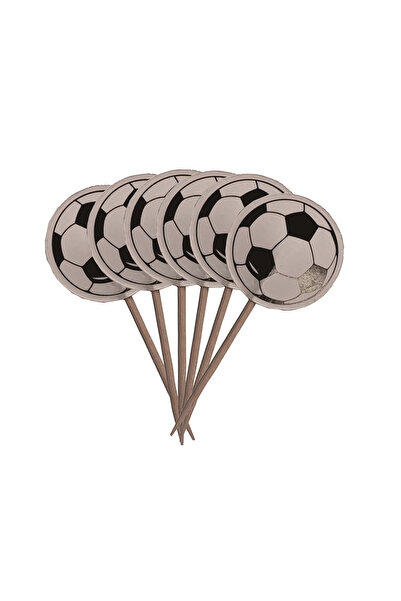 Mirific Party Set de 12 scobitori decorative, albe și negre, 7,5×3,2 cm, fotb...