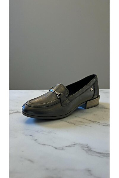 Mammamia D25Ka-3340 Black Genuine Leather Full Orthopedic Women's Casual Daily Shoes